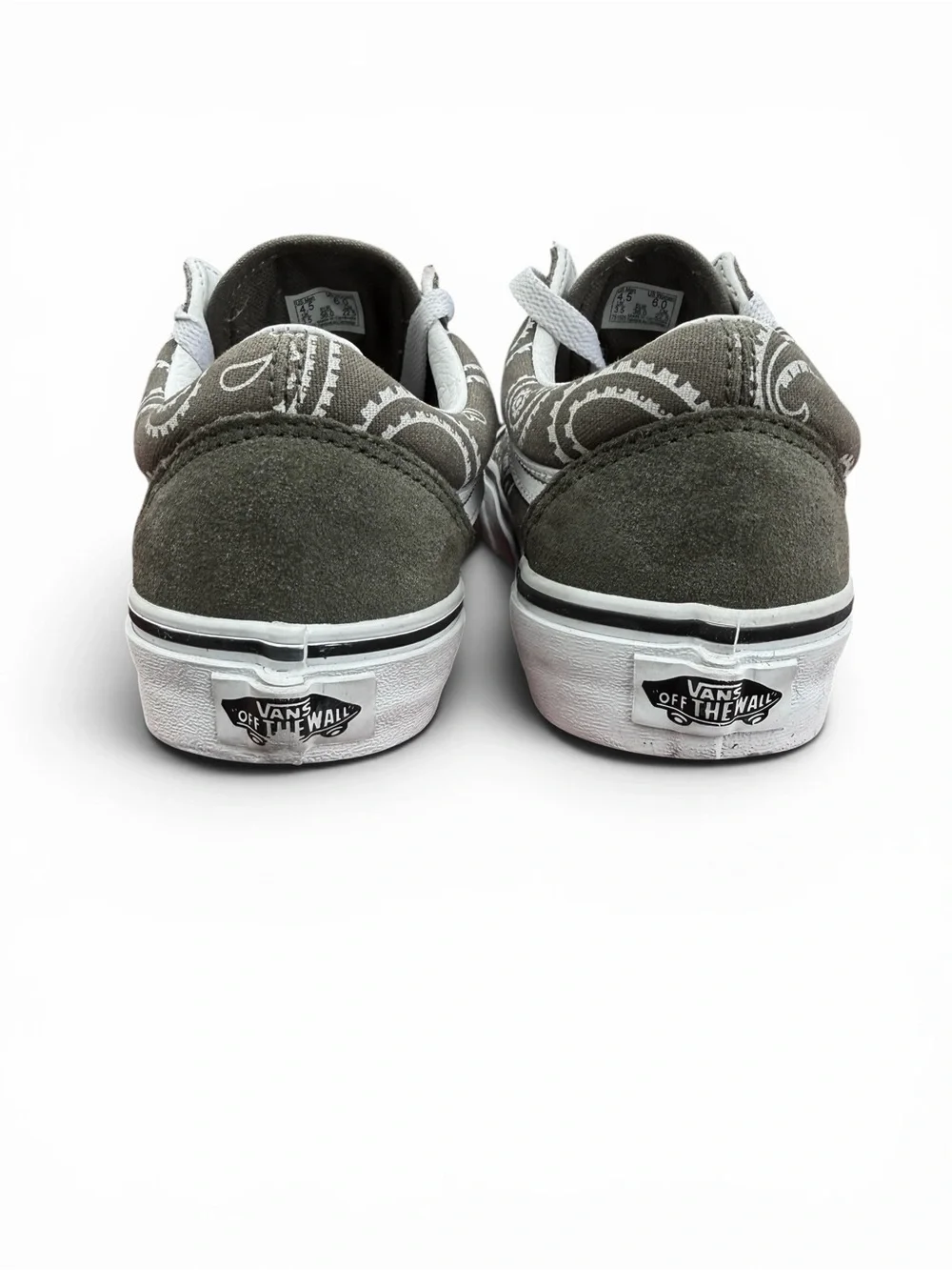 Vans Old Skool Paisley Sneakers Olive Brown White Women’s 6
